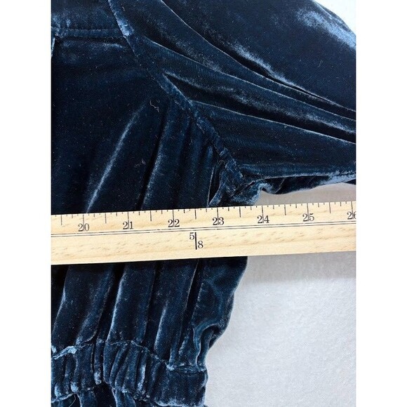 Coldwater Creek Size 2X Crushed Velvet Button Down Tunic with Pockets Navy Blue - Picture 5 of 7
